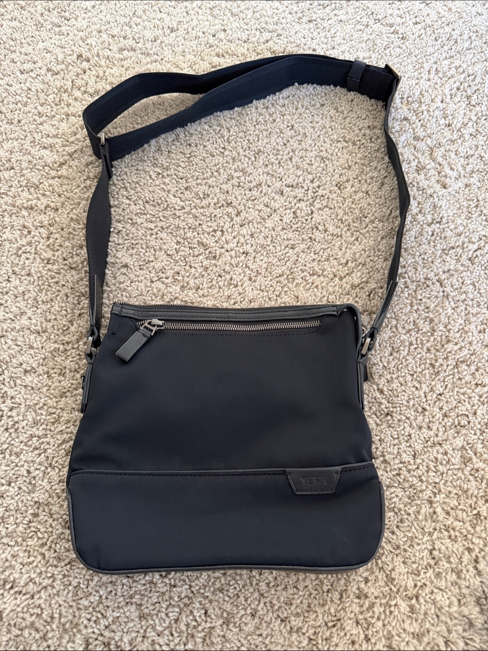 Tumi Black Nylon Messenger Crossbody Bag